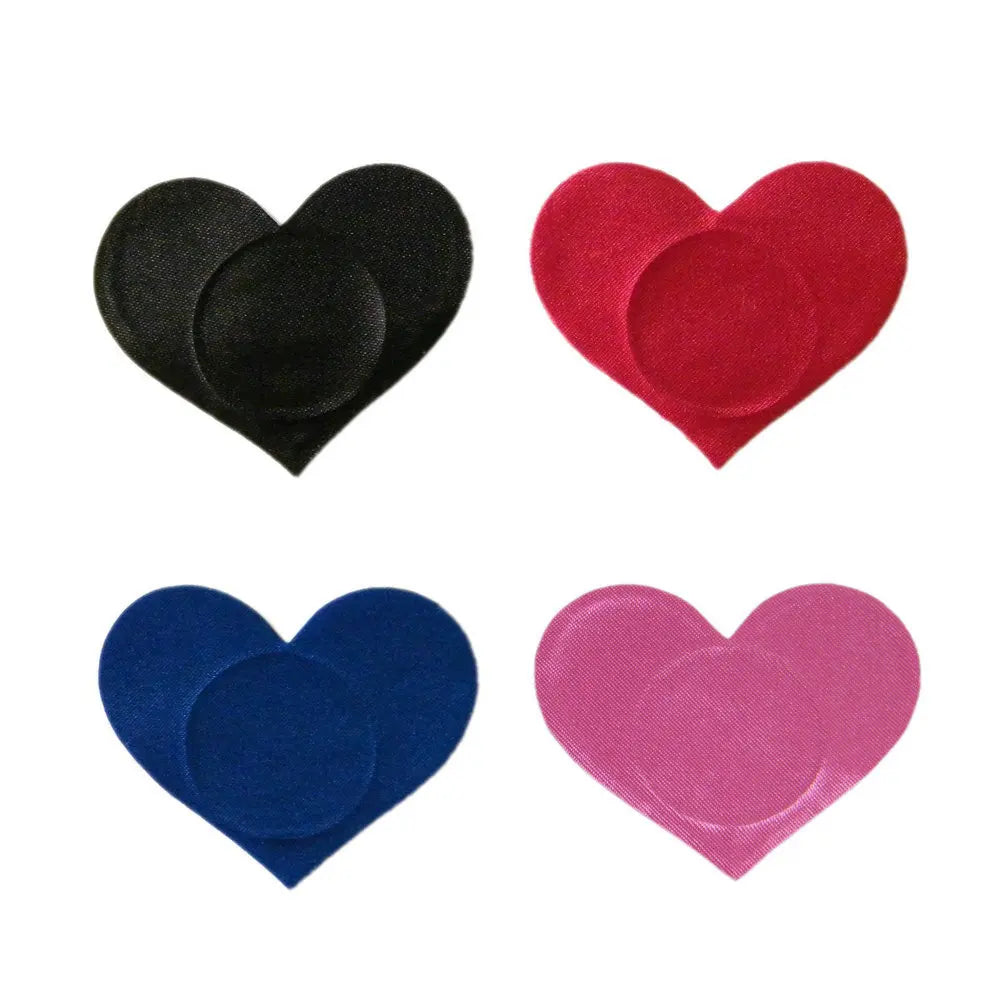 5 Pair Breast Petals Heart Shape Adhesive Nipple Covers Breasts Petals and Sticker Emptied Chest Breast Petals 4 Colors